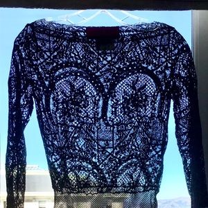 Cristian Lacroix exquisite black lace top.